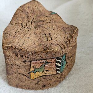 Vintage 90s Stoneware Container Signed by Wilde Ramsing